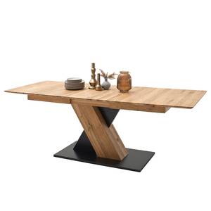 Eettafel Covina (met uitschuiffunctie) - Wild eikenhout - Breedte: 180 cm - Zwart