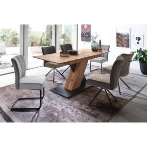 Table Covina (extensible) - Chêne sauvage - Largeur : 140 cm - Noir