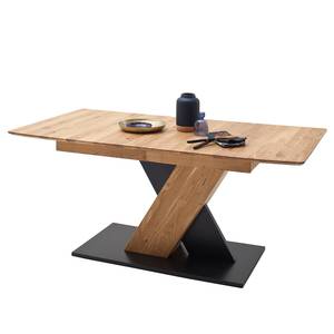 Eettafel Covina (met uitschuiffunctie) - Wild eikenhout - Breedte: 140 cm - Zwart