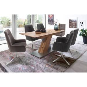 Table Covina (extensible) - Chêne sauvage - Largeur : 180 cm - Gris