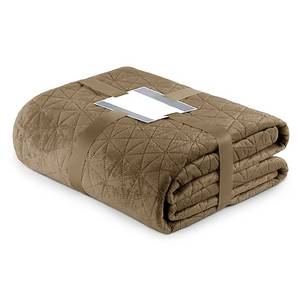 Tagesdecke Aila II Polyester / Velvet - Cappuccino - 170 x 270 cm
