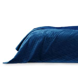 Couvre-lit Aila II Polyester / Velours - Bleu foncé - 260 x 280 cm
