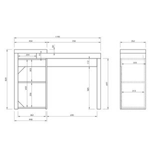 Schreibtisch Detroit Wabenplatte - Beton Dekor / Schwarz