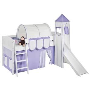 Lit mezzanine Ida Stripes Lilas - Avec toboggan et tour - Avec échelle