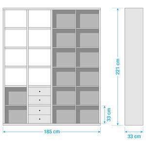 Aktenschrank-Kombination Emporio VII Hochglanz Weiß