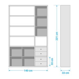 Combi-dossierkast Emporio IX Hoogglans wit