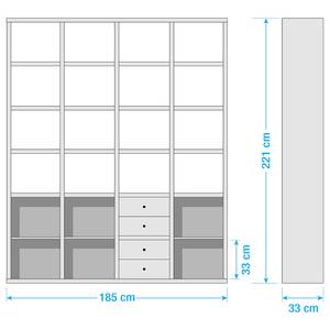 Dossierkast-combinatie Emporio VIII Hoogglans wit