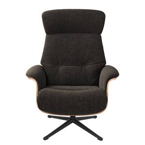 Fauteuil relax Anderson I Tissu Saia: Noir-Marron - Noir - Noyer