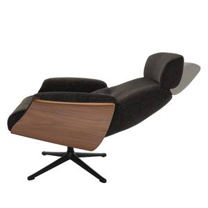 Fauteuil relax Anderson I Tissu Saia: Noir-Marron - Noir - Noyer