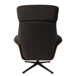 Fauteuil relax Anderson I Tissu Saia: Noir-Marron - Noir - Noyer