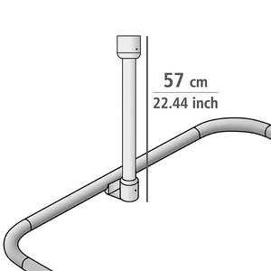 Supporto bastone per tenda da doccia Alluminio / Materiale plastico - Bianco