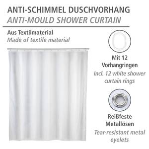 Duschvorhang Uni III Polyester - Weiß