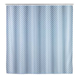 Tenda da doccia Cristal Poliestere - Blu / Bianco