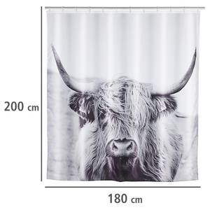 Rideau de douche Yak Polyester - Blanc / Noir