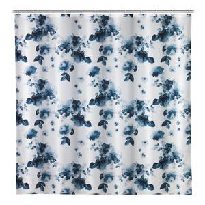 Rideau de douche Rose Polyester - Blanc / Bleu