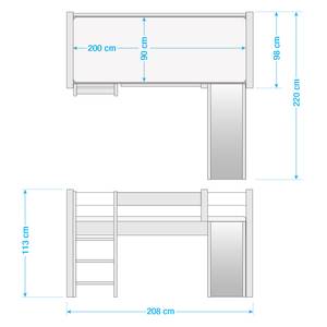 Hochbett Ida Trecker Braun - Mit Leiter - Mit Rutsche