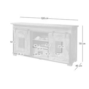 Dressoir Hayes II massief mangohout/ijzer - mangohout/zwart