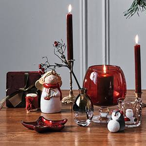 Oggetto decorativo Angelo di Natale (3) Ceramica - Bianco / Rosso - Altezza: 8 cm