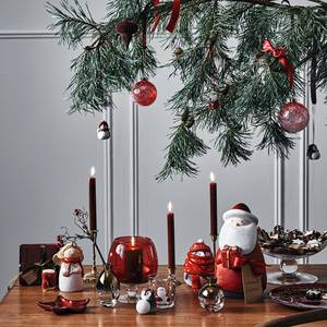 Oggetto decorativo Angelo di Natale Ceramica - Bianco / Rosso