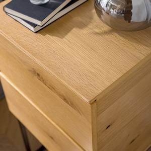 Tables de chevet Nozza Placage en bois véritable - Chêne / Noir