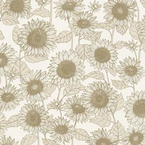 Vliesbehang Vintage Sunflowers vlies - Beige