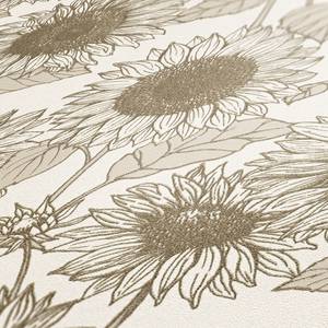 Vliesbehang Vintage Sunflowers vlies - Beige