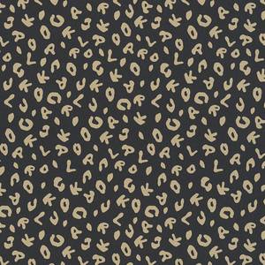Vliesbehang Karl Lagerfeld Leopard vlies - Zwart/goudkleurig