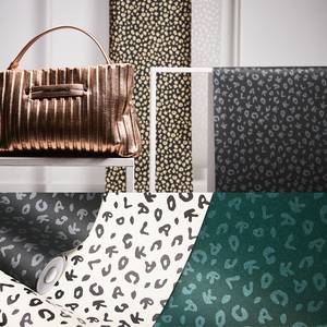 Papier peint Karl Lagerfeld Leopard Intissé - Noir / Doré