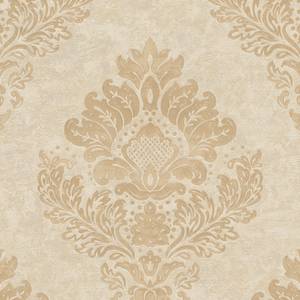 Papier peint Alena Barock Ornament Intissé - Beige / Doré