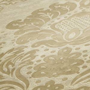 Papier peint Alena Barock Ornament Intissé - Beige / Doré