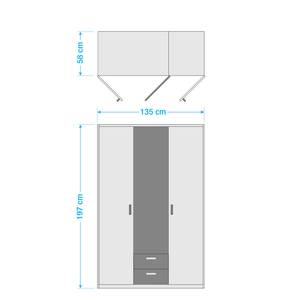 Armoire Rocco II Largeur : 135 cm - 1 miroir