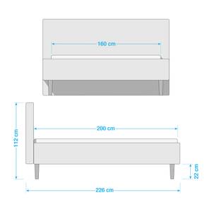 Gestoffeerd bed Steve Leer Lecia: Donkerbruin - 160 x 200cm