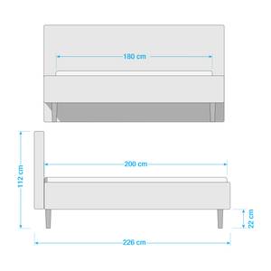 Gestoffeerd bed Steve Leer Lecia: Bruin - 180 x 200cm