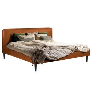 Gestoffeerd bed Steve Leer Jeen: Cognac - 180 x 200cm