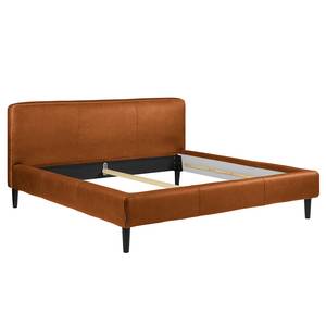 Gestoffeerd bed Steve Leer Jeen: Cognac - 180 x 200cm