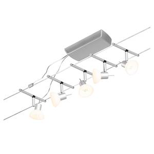 Plafondlamp Sheelia polycarbonaat/aluminium - 5 lichtbronnen