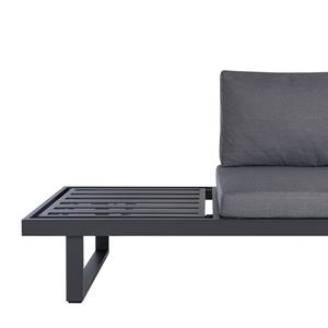 Loungeset Lavela höhenverstellbar 3-tlg. Braun - Grau - Metall - Metall - Massivholz - Textil