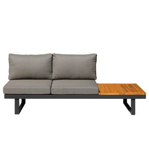 Loungeset Lavela höhenverstellbar 3-tlg. Braun - Grau - Metall - Metall - Massivholz - Textil