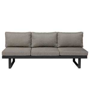 Loungeset Lavela höhenverstellbar 3-tlg. Braun - Grau - Metall - Metall - Massivholz - Textil