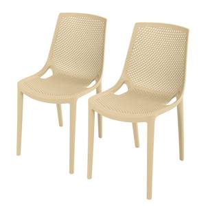 Chaises empilables Vacaria - Lot de 2 Polyéthylène - Beige