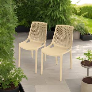 Chaises empilables Vacaria - Lot de 2 Polyéthylène - Beige