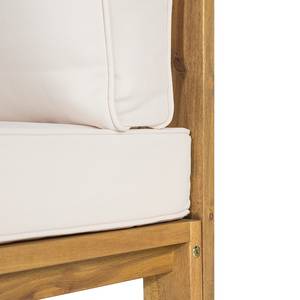 Loungehocker Mavre aus Akazienholz Beige - Massivholz - Massivholz - Textil - 73 x 35 x 73 cm