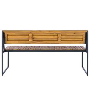 Gartenbank Telawi aus Akazienholz Schwarz - Braun - Metall - Massivholz - 150 x 83 x 50 cm