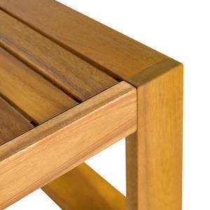 Loungetisch Mavre aus Akazienholz Grau - Massivholz - Textil - 100 x 35 x 60 cm