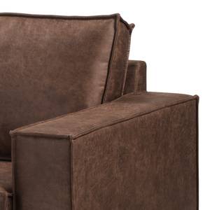 Fauteuil Jurga Tissu mélangé - Microfibre Yaka: Marron