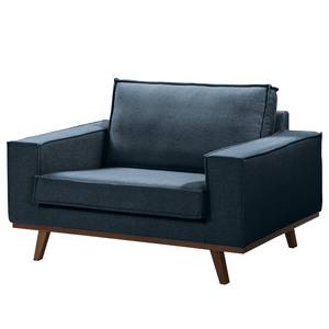 Fauteuil Jurga geweven stof - Geweven stof Sioma: Donkerblauw