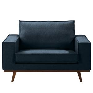 Fauteuil Jurga geweven stof - Geweven stof Sioma: Donkerblauw