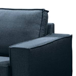 Fauteuil Jurga geweven stof - Geweven stof Sioma: Donkerblauw