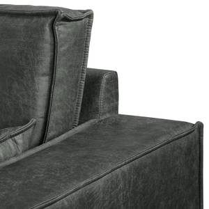 Sofa Jurga (2-Sitzer) Antiklederlook - Microfaser Yaka: Schwarz