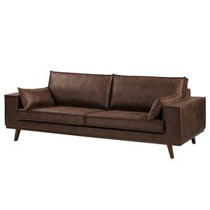 Sofa Jurga (3-Sitzer) Antiklederlook - Microfaser Yaka: Braun